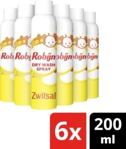 Robijn Zwitsal Dry Wash Spray - 6 X 200 Ml - Voordeelverpakking -Wasbenodigdheden Winkel 1013x1200