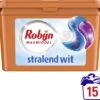 Robijn Wascapsules - 3-in-1 - Stralend Wit - 15 Stuks