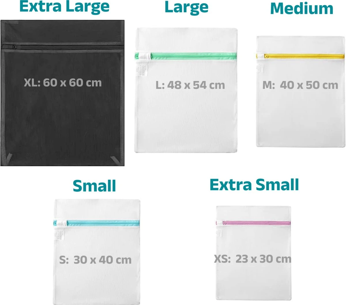 BOTC Waszakken - Wasnetten - Set Van 5 - Bescherm Je Wasgoed En Wasmachine - Transparant 5 BOTC Waszakken - Wasnetten - Set Van 5 - Bescherm Je Wasgoed En Wasmachine - Transparant - Afbeelding 5