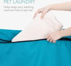 Navaris Waszak Voor Huisdieren Wasgoed - Wasnet Met Rits - Vangt Dierenharen Op Van Dekens, Handdoeken Of Beddengoed - 79 X 70,5 Cm - Blauw -Wasbenodigdheden Winkel 1200x1119 4