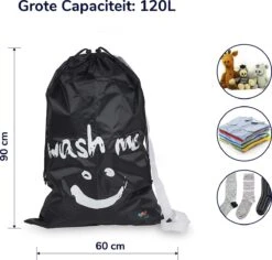 Wonair - Waszak Groot - 60x90cm - Zwart - Met Trekkoord En Draagband -Wasbenodigdheden Winkel 1200x1147 2
