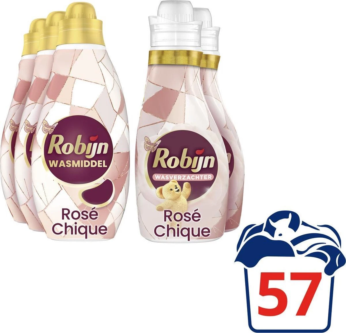 Robijn Rose Chique Wasmiddel En Wasverzachter - 57 Wasbeurten - Voordeelverpakking 2 Robijn Rose Chique Wasmiddel En Wasverzachter - 57 Wasbeurten - Voordeelverpakking - Afbeelding 2