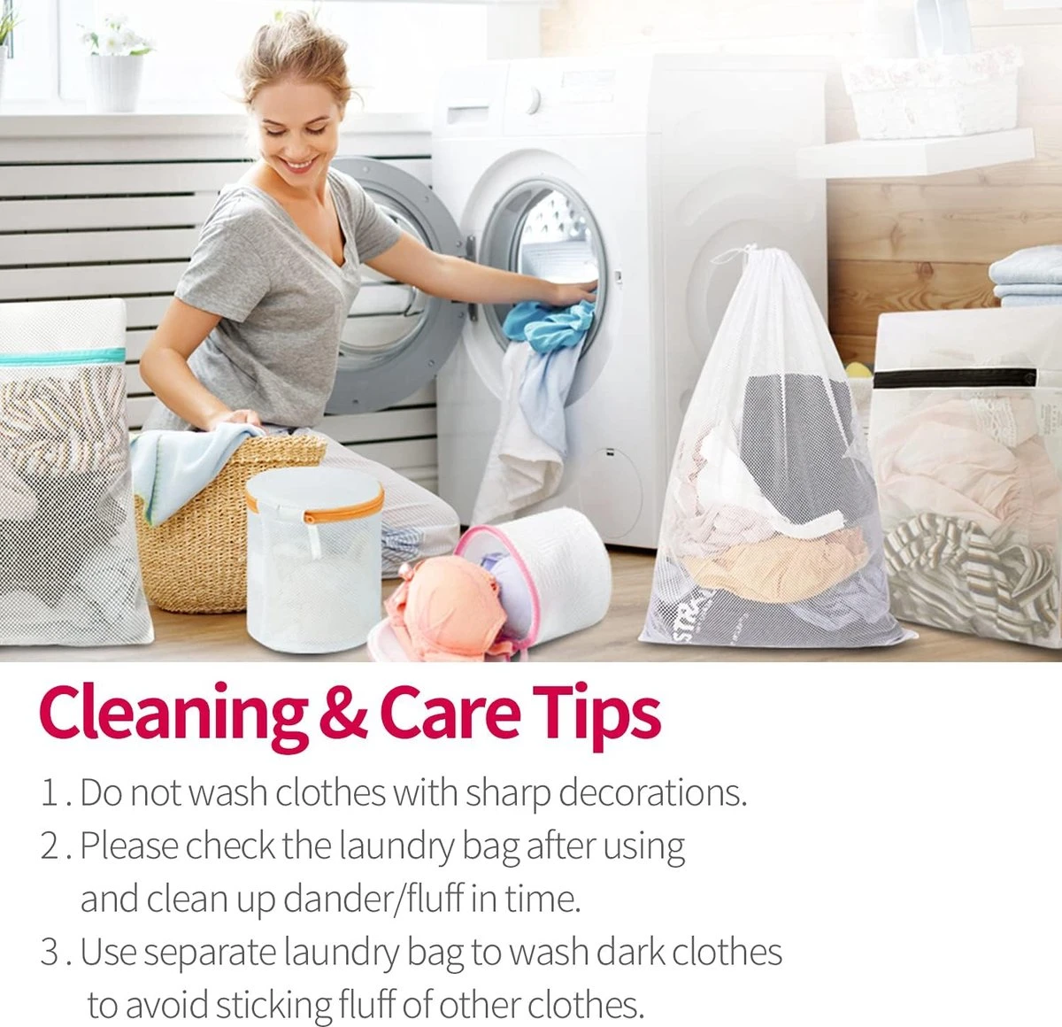 BOTC Waszakken - Wasnetten - Set Van 5 - Bescherm Je Wasgoed En Wasmachine - Transparant 10 BOTC Waszakken - Wasnetten - Set Van 5 - Bescherm Je Wasgoed En Wasmachine - Transparant - Afbeelding 10
