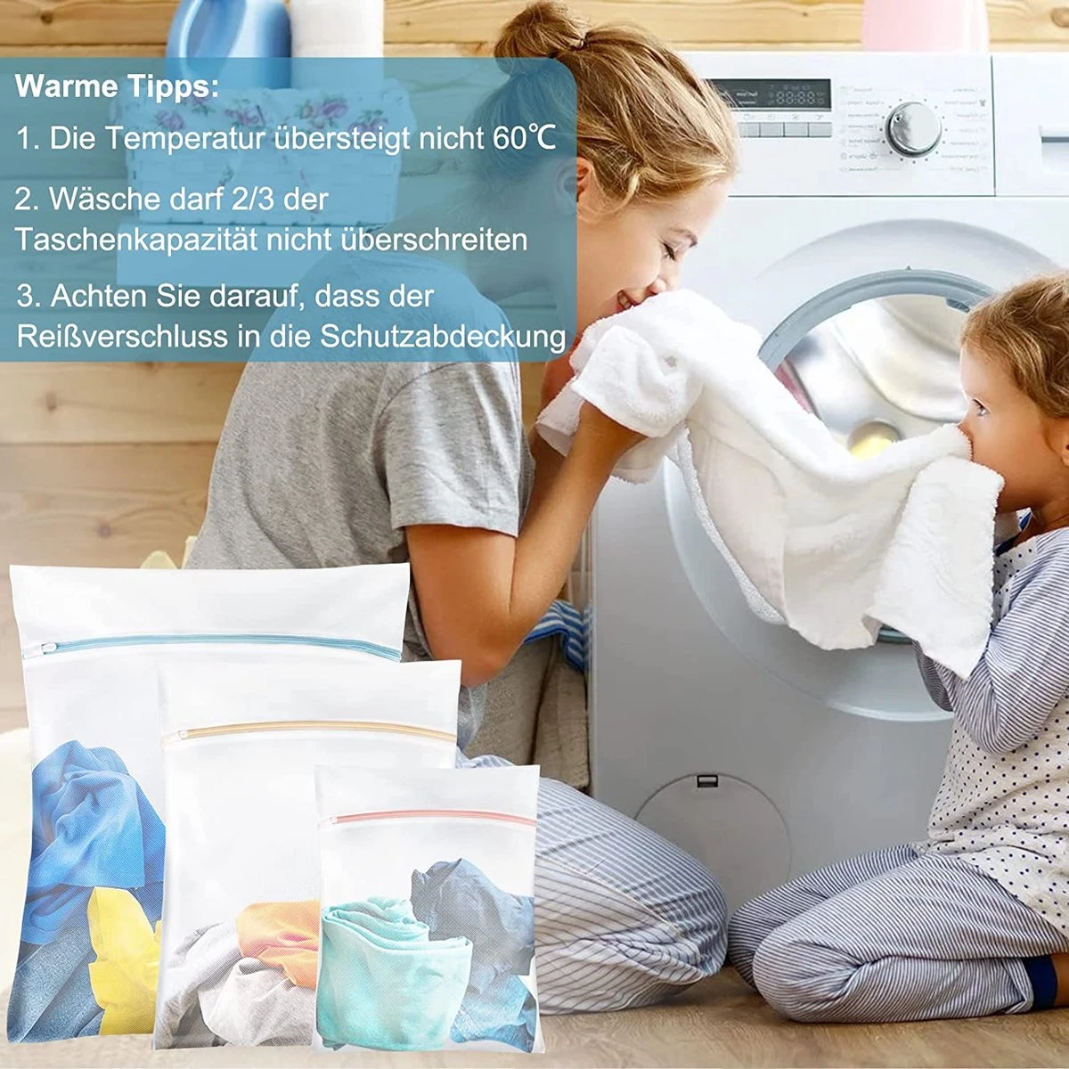 BOTC Waszakken - Wasnetten - Set Van 5 - Bescherm Je Wasgoed En Wasmachine - Transparant 9 BOTC Waszakken - Wasnetten - Set Van 5 - Bescherm Je Wasgoed En Wasmachine - Transparant - Afbeelding 9