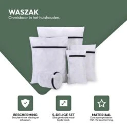 Merkloos Waszakken | Set Van 5 Waszakjes Met Rits - Waszak - Wasnet - Kledingzakjes - BH Was Zakjes - Laundry Bag Set Voor Ondergoed - Kleding - Delicaat Wasgoed - Wasmachine Zakjes - Wasgoed -Wasbenodigdheden Winkel 1200x1200 1408