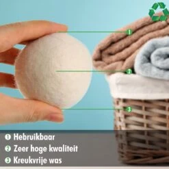 Merkloos Drogerballen Wol XL 6 Stuks - Duurzaam - Wasverzachter - Drogerbollen - Wasdrogerballen - Wasbollen -Wasbenodigdheden Winkel 1200x1200 1461