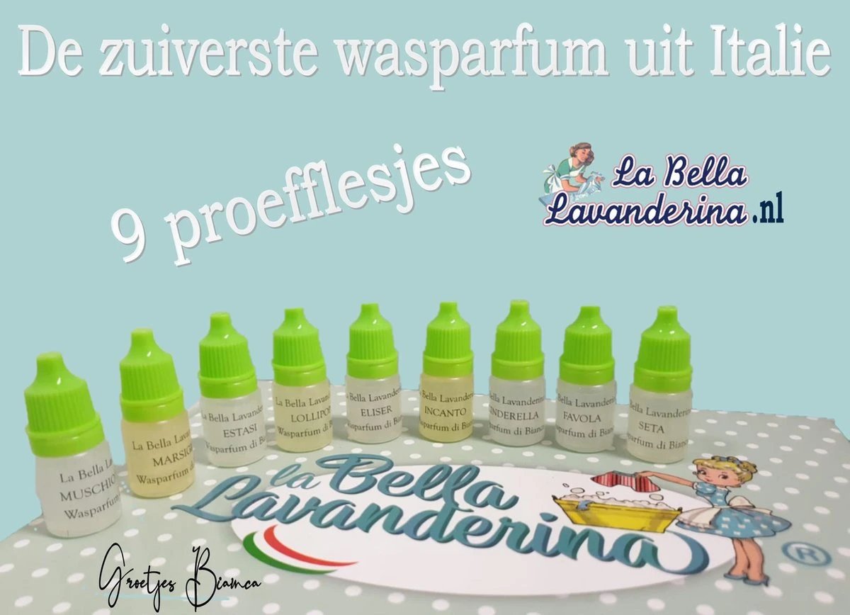 Wasparfum La Bella Lavanderina, Proefpakket 1 Wasparfum La Bella Lavanderina, Proefpakket