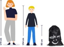 Wonair - Grote Waszak - Laundry Bag - Wash Me - 60x90cm - Zwart - Met Trekkoord -Wasbenodigdheden Winkel 1200x891