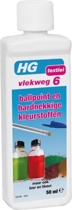 HG Vlekweg 6 - 50ml- Voor O.a. Vlekken Van Ballpoint & Hardnekkige Kleurstoffen 11 HG Vlekweg 6 - 50ml- Voor O.a. Vlekken Van Ballpoint & Hardnekkige Kleurstoffen -Wasbenodigdheden Winkel 411x1200
