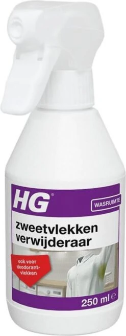 HG Zweetvlekkenverwijderaar - 250ml - Effectief Tegen Zweet- En Deodorantvlekken - Geschikt Voor Wit En Gekleurd Textiel -Wasbenodigdheden Winkel 451x1200