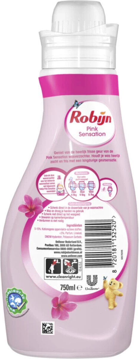 Robijn Wasverzachter Pink Sensation 750 Ml 2 Robijn Wasverzachter Pink Sensation 750 Ml - Afbeelding 2