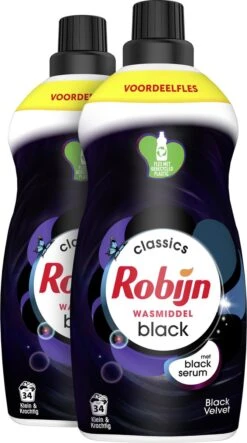 Robijn Klein & Krachtig Classics Black Velvet Vloeibaar Wasmiddel - 2 X 34 Wasbeurten - Voordeelverpakking -Wasbenodigdheden Winkel 669x1200