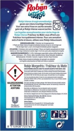 Robijn Intense Morgenfris Droogtrommeldoekjes - 9 X 20 Stuks - Voordeelverpakking -Wasbenodigdheden Winkel 683x1200