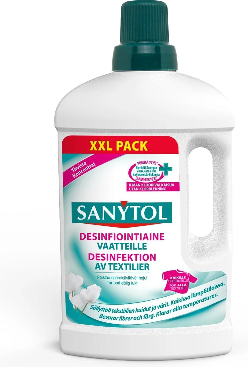 SANYTOL Desinfectiemiddel Voor Wasgoed Met Witte Bloemen - 1L - Antibacterieel 1 SANYTOL Desinfectiemiddel Voor Wasgoed Met Witte Bloemen - 1L - Antibacterieel