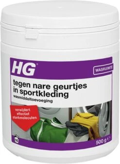 HG Tegen Nare Geurtjes In Sportkleding Wasmiddeltoevoeging - 500gr - Ook Bruikbaar Voor Handdoeken En Andere Kleding - Elimineert 100% Stankmoleculen - Biologisch Afbreekbaar -Wasbenodigdheden Winkel 877x1200 2